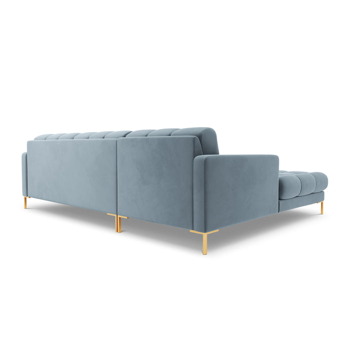 Cosmopolitan Design Bali Hoekbank met Chaise Longue Links - Lichtblauw / Goud