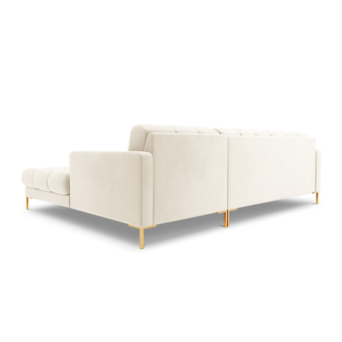 Cosmopolitan Design Bali Hoekbank met Chaise Longue Rechts - Lichtbeige / Goud