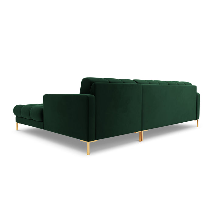 Cosmopolitan Design Bali Hoekbank met Chaise Longue Rechts - Flessengroen / Goud