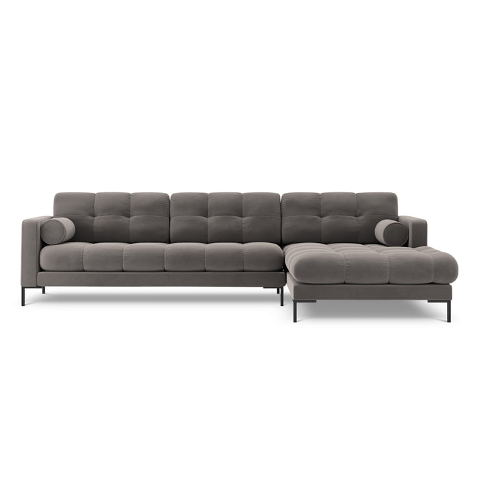 Cosmopolitan Design Bali Hoekbank met Chaise Longue Rechts - Lichtgrijs / Zwart