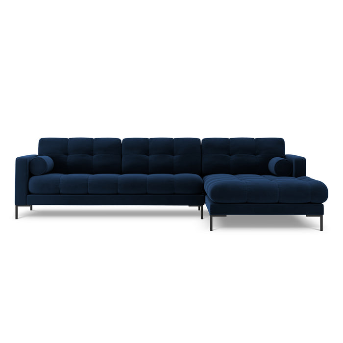 Cosmopolitan Design Bali Hoekbank met Chaise Longue Rechts - Koningsblauw / Zwart