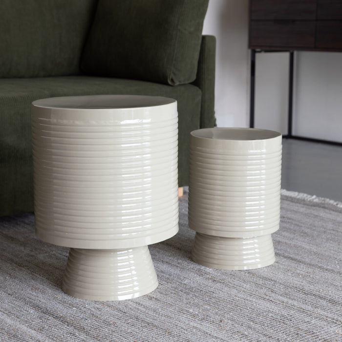 by fonQ Spool Bijzettafel H 36 x Ø 25 cm - Ivoor