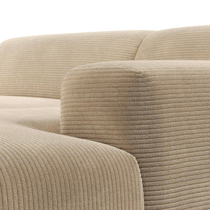 NADUVI Collection Nina Hoekbank Rechts - Ribstof - Crème