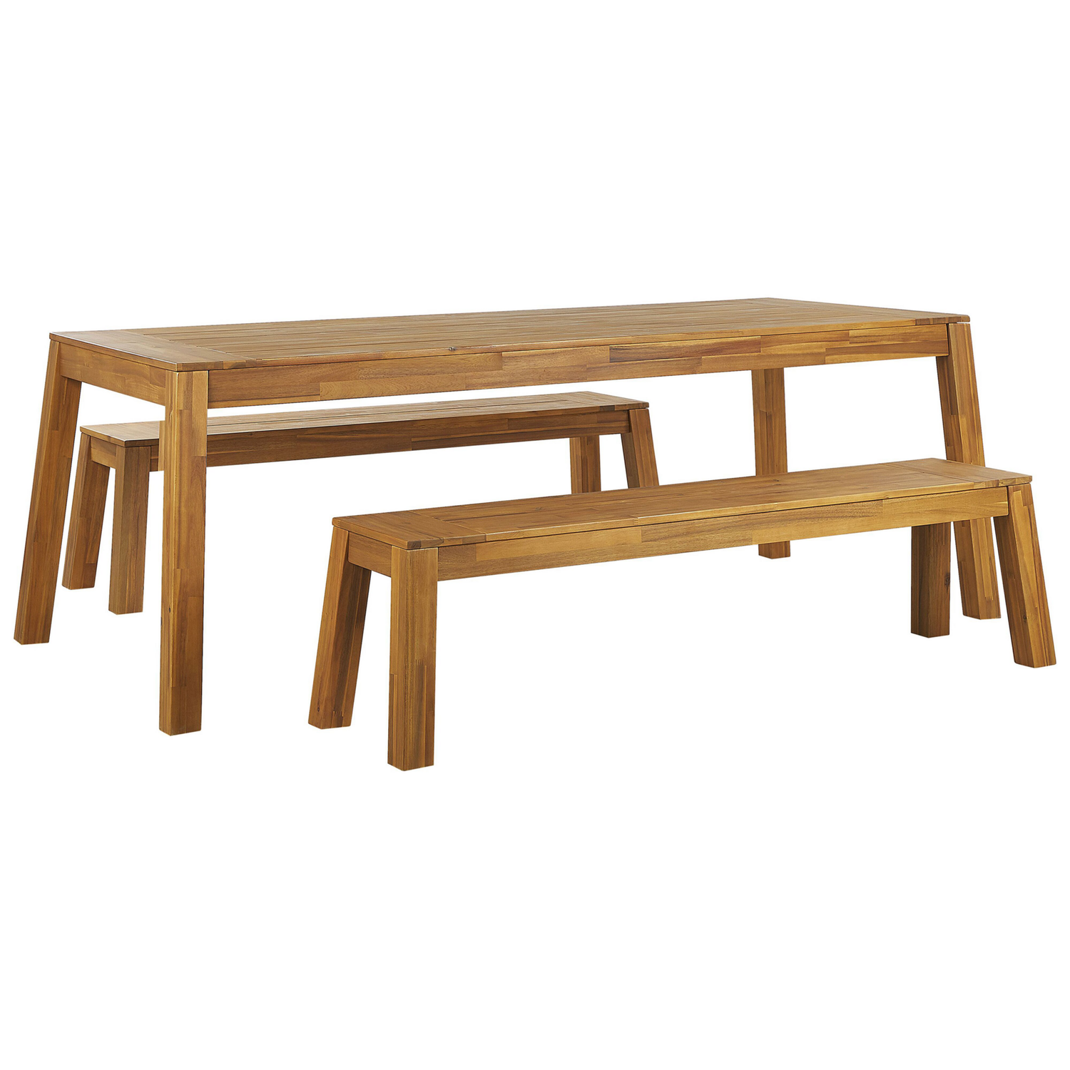 Beliani-LIVORNO -Tuinset voor 6 2 banken-Lichte houtkleur-Acaciahout