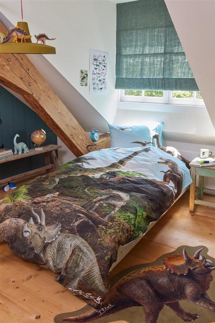 FREEK VONK Dappere Dinos  dekbedovertrek - 140x200 - Naturel
