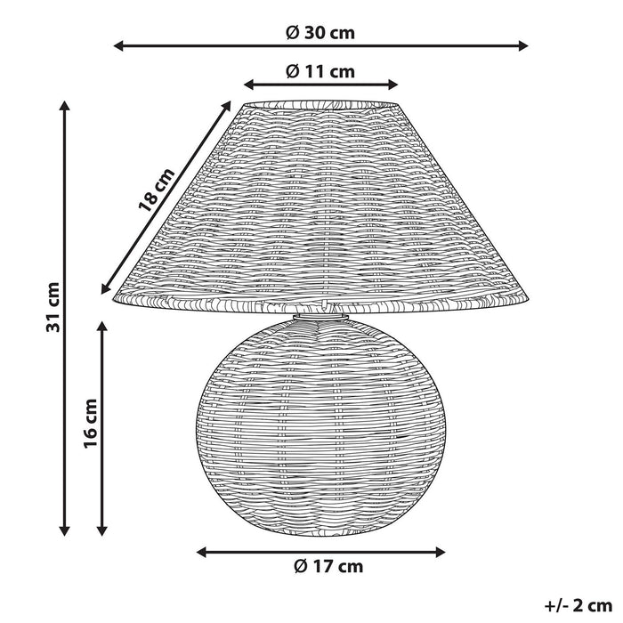 Beliani - CINDER - Tafellamp - Naturel - Rotan