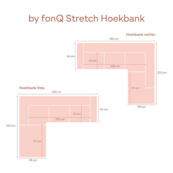 by fonQ Stretch Hoekbank Links - Naturel