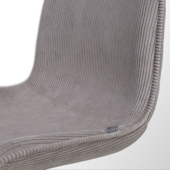 Nolon Nino-Fé Barkruk Ribstof Warm Grijs - Wit Onderstel - 75 cm