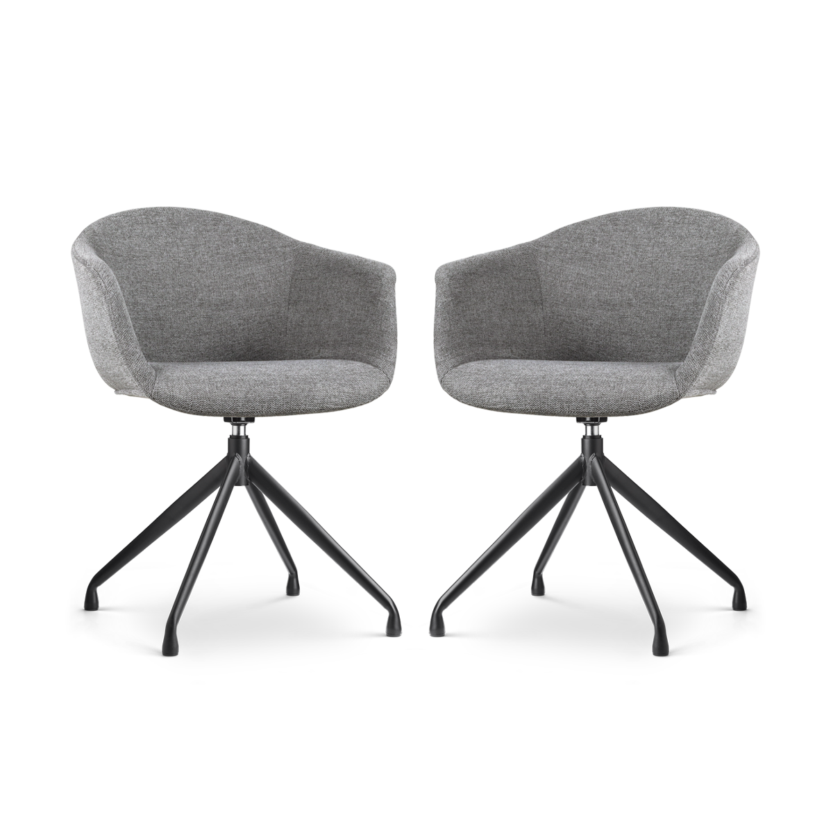 Nolon Nola-Otis Draaibare Eetkamerstoelen Set - Donkergrijs - Zwart