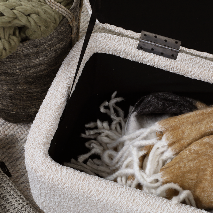 Nolon Julia Bankje Bouclé Beige - met Opbergruimte