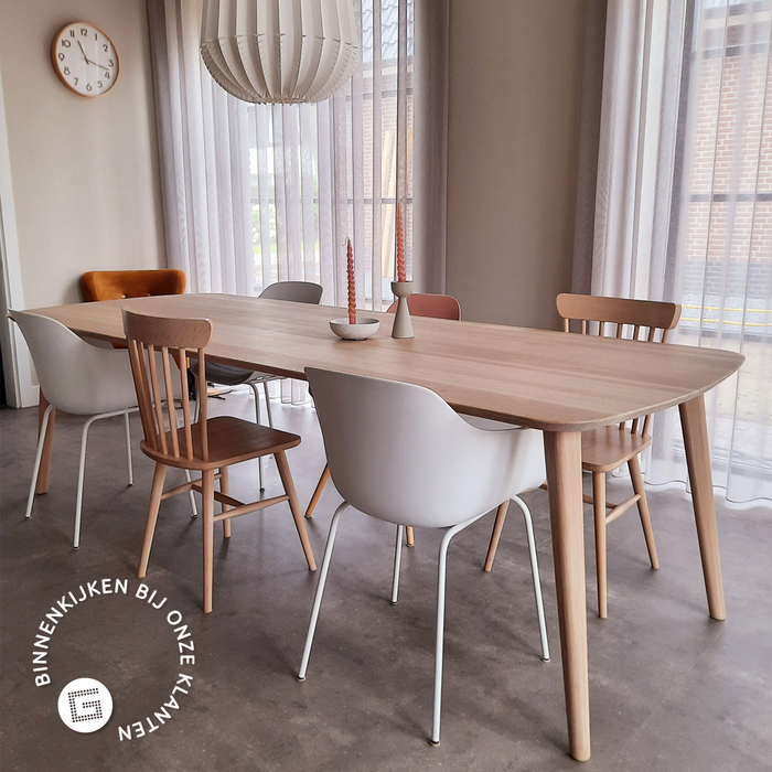 Nolon Nora-Liz Eetkamerstoel Wit - Groen Kussen - Wit - Set Van 2