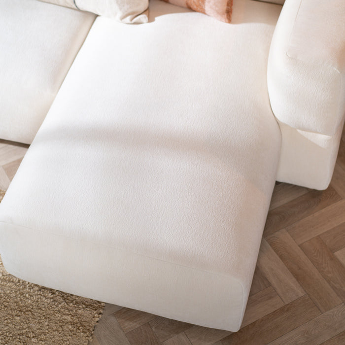 Livin24 Scandinavische hoekbank Karla off white rechts 3-zits