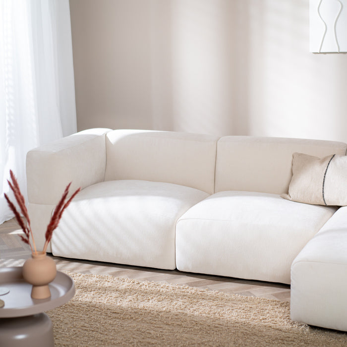 Livin24 Scandinavische hoekbank Karla off white rechts 3-zits