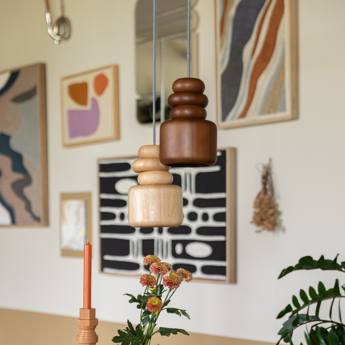 Zuiver x fonQ Dicky Hanglamp - Walnoot