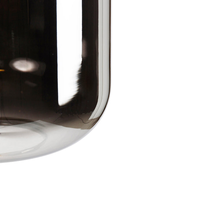 QAZQA Vloerlamp zwart met goud en smoke glas incl. PUCC - Zuzanna