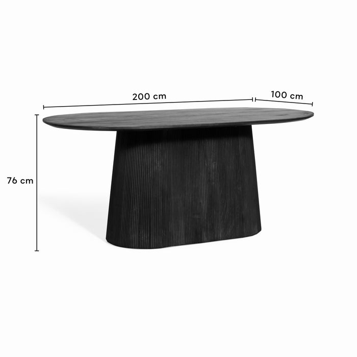 by fonQ Grand Eettafel Donkerbruin Mangohout - 200 x 100 cm