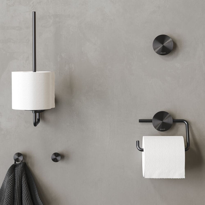 Geesa Opal Reserverolhouder - Zwart Metaal Geborsteld