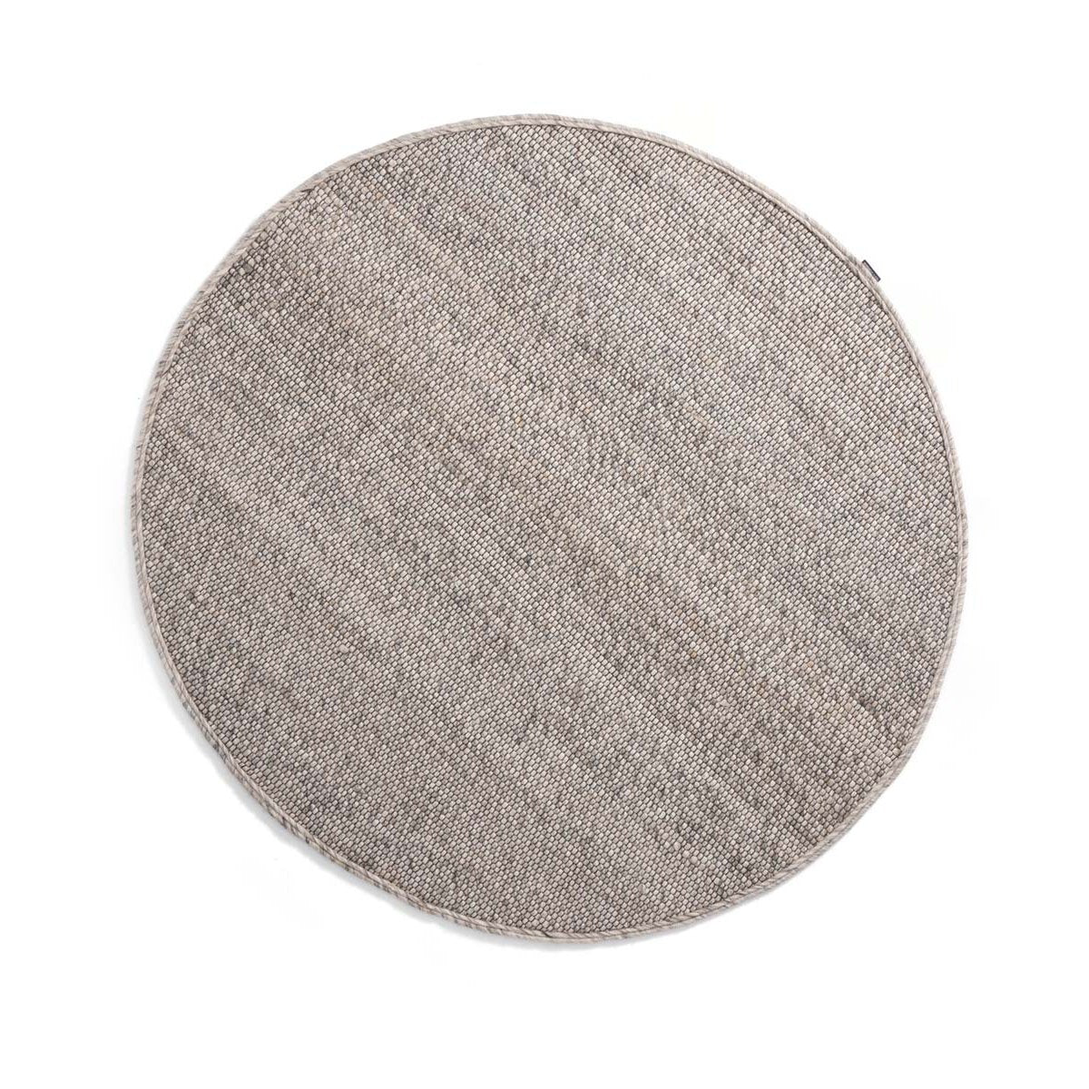 Nordic Weavers Rond wollen vloerkleed Lett - lichtgrijs - 120 cm