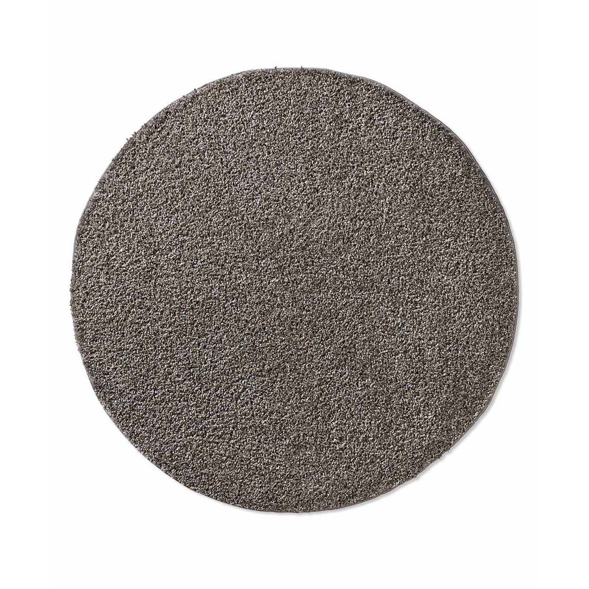 Tapeso Rond vloerkleed hoogpolig effen Classic - donkergrijs - 120 cm