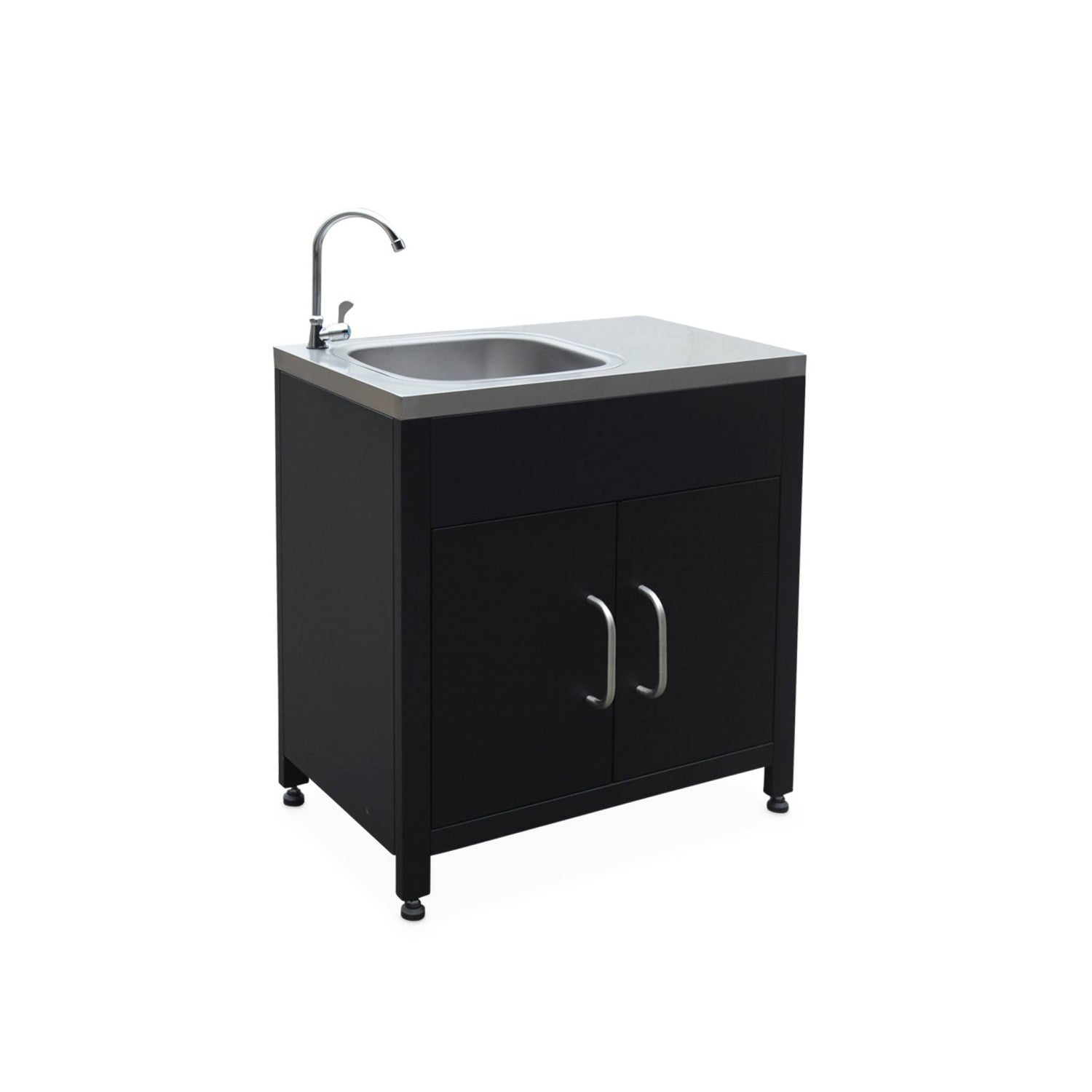 sweeek - Stalen buitenkeuken met gootsteen, 80cm breed