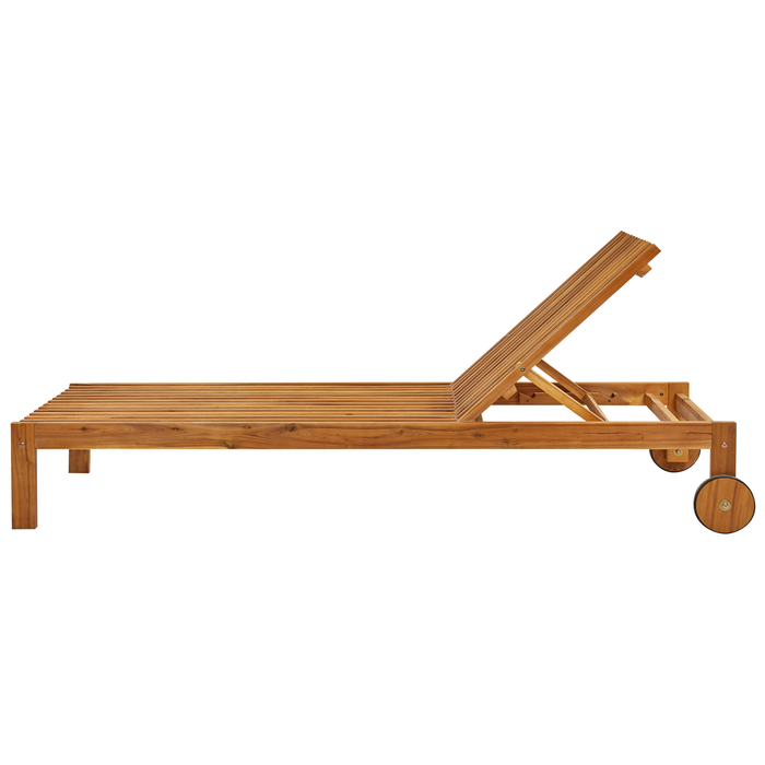 Beliani - BELLANO - Ligstoel - Lichthout - Acaciahout