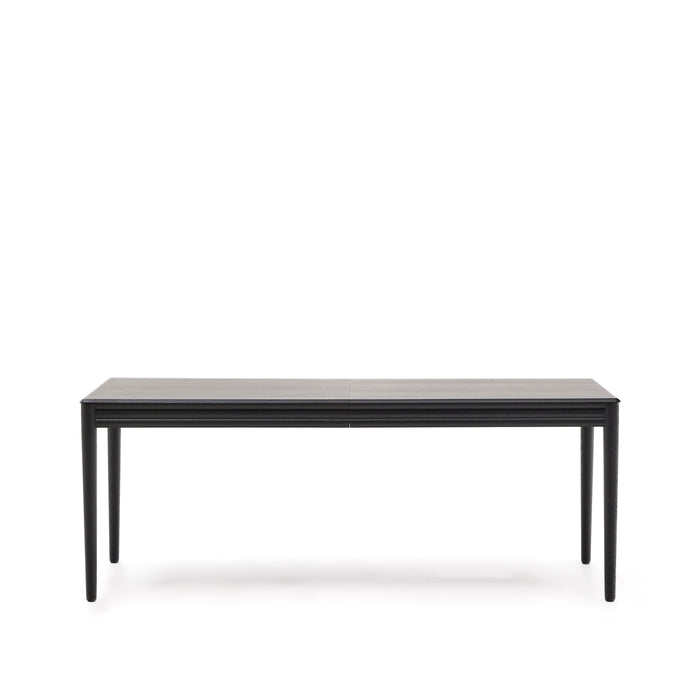 Kave Home - Lenon uitschuiftafel in zwart eiken fineer en massief