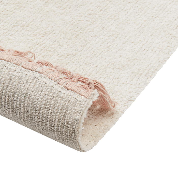 Beliani - BAZALETI - Vloerkleed - Lichtbeige - 140 x 200 cm - Katoen