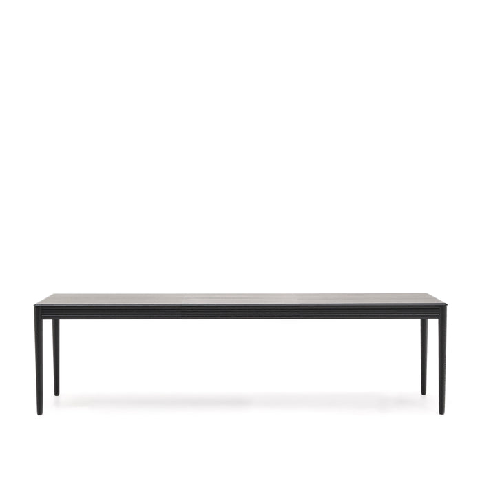 Kave Home - Lenon uitschuiftafel in zwart eiken fineer en massief