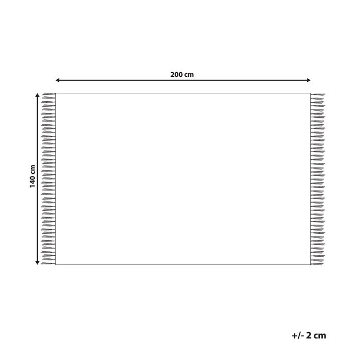 Beliani - BAZALETI - Vloerkleed - Lichtbeige - 140 x 200 cm - Katoen