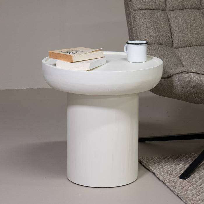 Giga Meubel - Salontafel Rond 50cm - Beige Beton Ciré - Japandi - Joyce