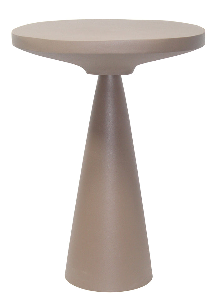 Giga Meubel - Bijzettafel Rond - Taupe Aluminium - 44x44x60cm - Elice