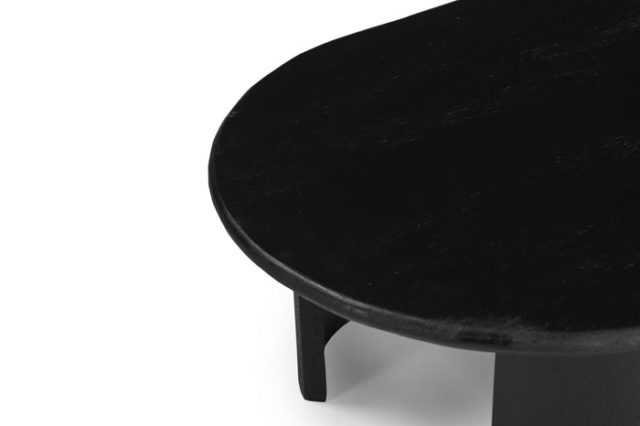 Giga Meubel - Salontafel Ovaal 120cm - Zwart Mangohout - Maikel