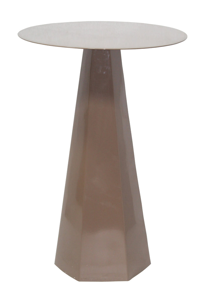 Giga Meubel - Bijzettafel Rond - Metaal Taupe - 40x40x60cm - Sika