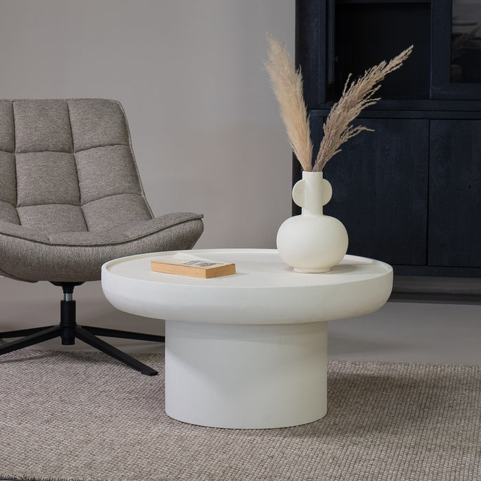 Giga Meubel - Salontafel Rond 80cm - Beige Beton Ciré - Japandi - Joyce