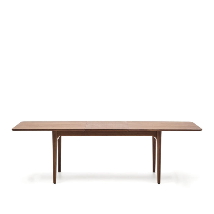Kave Home - Uitschuifbare tafel Elan van notenfineer en massief