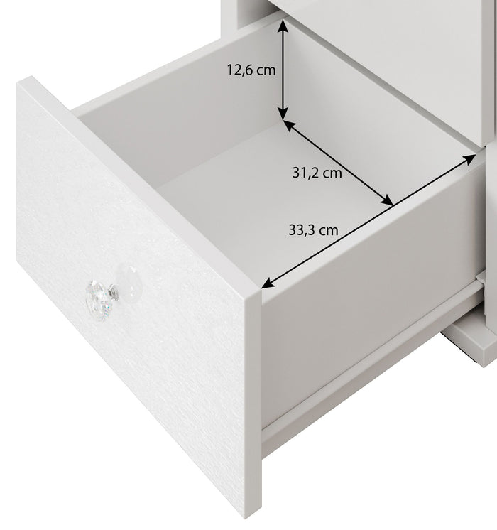 Meubella - Kaptafel Dakota - Wit - 120 cm - Met spiegel