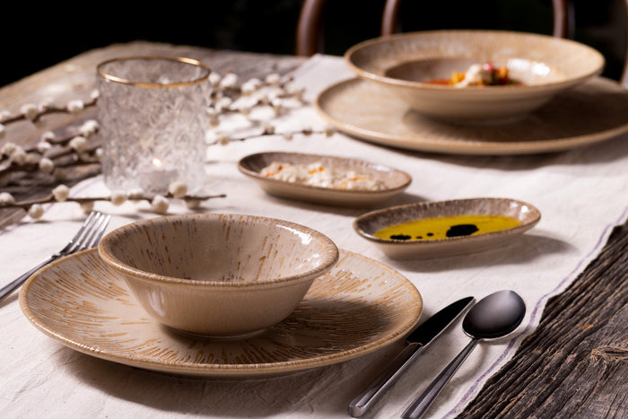 Bonna Pizzabord - Sand Snell - Porselein - 32 cm - set van 2