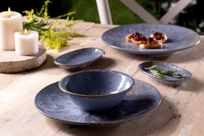 Bonna Serveerschaal - Sky Snell - Porselein - 15x8.5 cm - set van 4