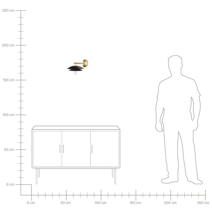 Beliani - LASOLO - Wandlamp - Zwart - Metaal