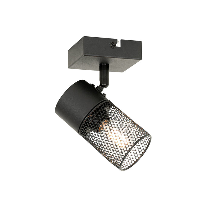 QAZQA Industriële spot zwart verstelbaar - Jim
