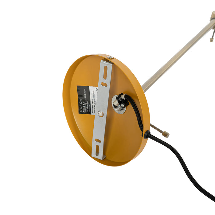 QAZQA Retro wandlamp staal geel met brons - Milou