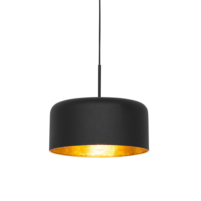 QAZQA Retro hanglamp zwart met gouden binnenkant - Jinte