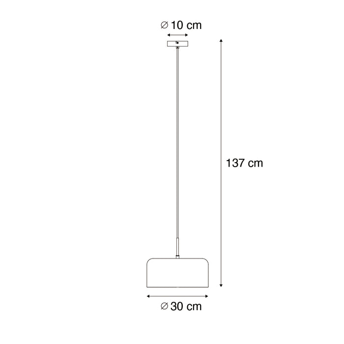 QAZQA Retro hanglamp zwart met gouden binnenkant - Jinte