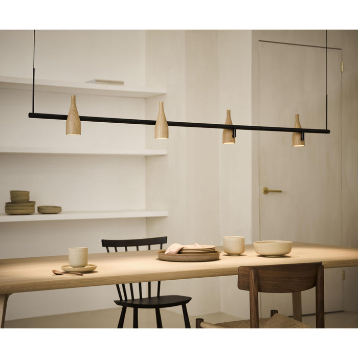 Hollands Licht Timber Line 4 hanglamp LED walnoot