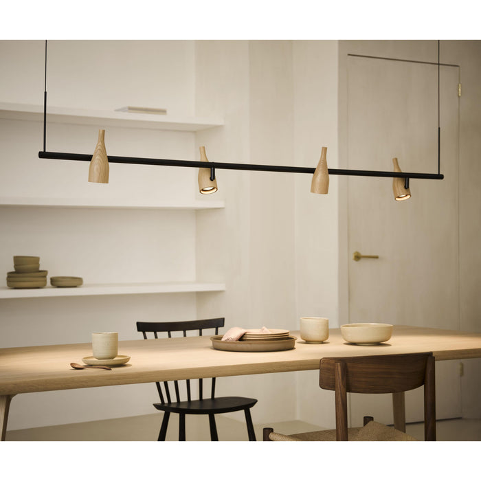 Hollands Licht Timber Line 4 hanglamp LED walnoot
