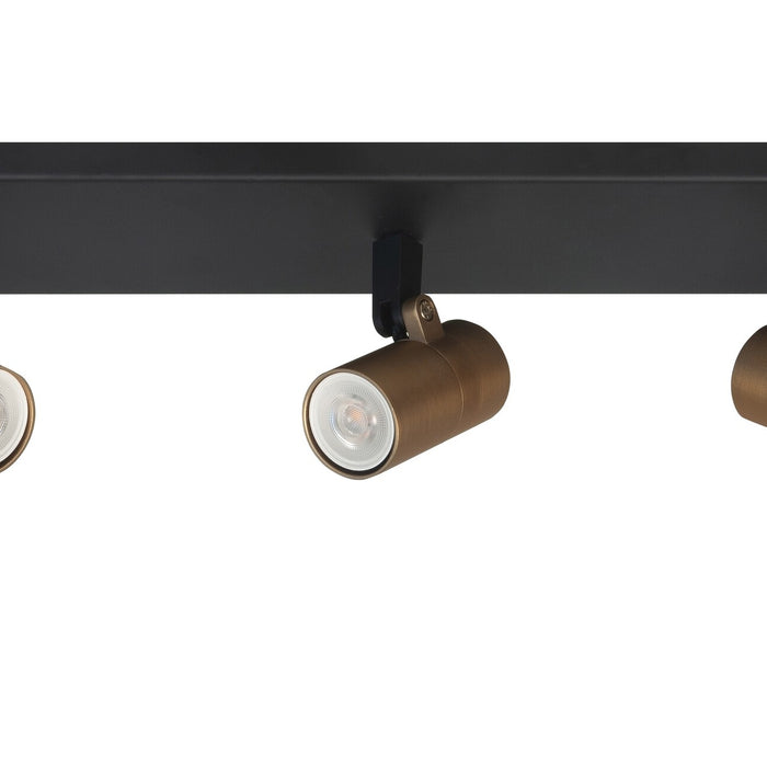 Highlight Spot Piccolo Zwart-Goud GU10 mini 35mm  3-Lichts Balk