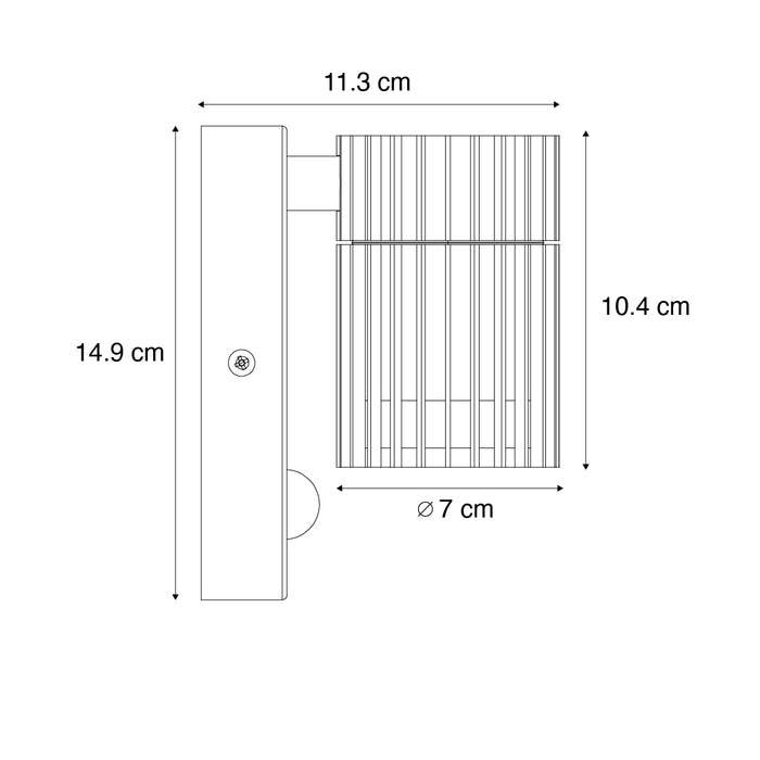 QAZQA Design buiten wandlamp zwart met bewegingssensor IP44 - Boris