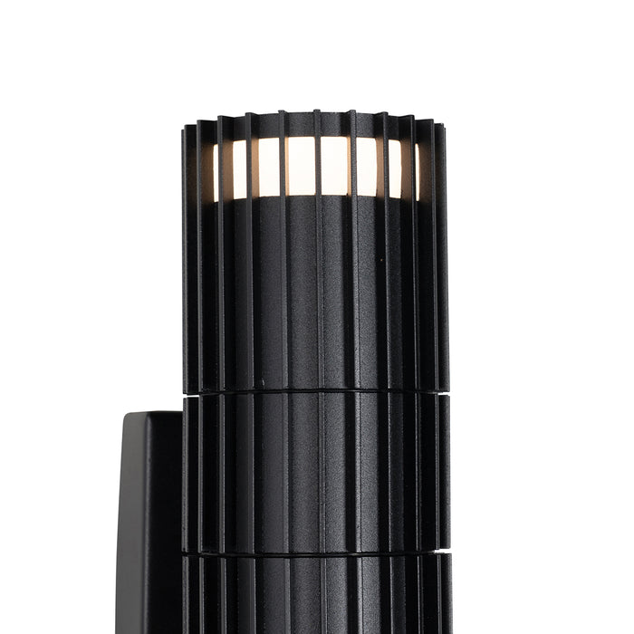 QAZQA Buiten wandlamp zwart met bewegingssensor 2-lichts - Boris