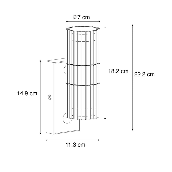 QAZQA Buiten wandlamp zwart met bewegingssensor 2-lichts - Boris