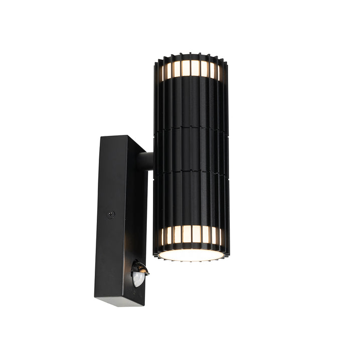 QAZQA Buiten wandlamp zwart met bewegingssensor 2-lichts - Boris